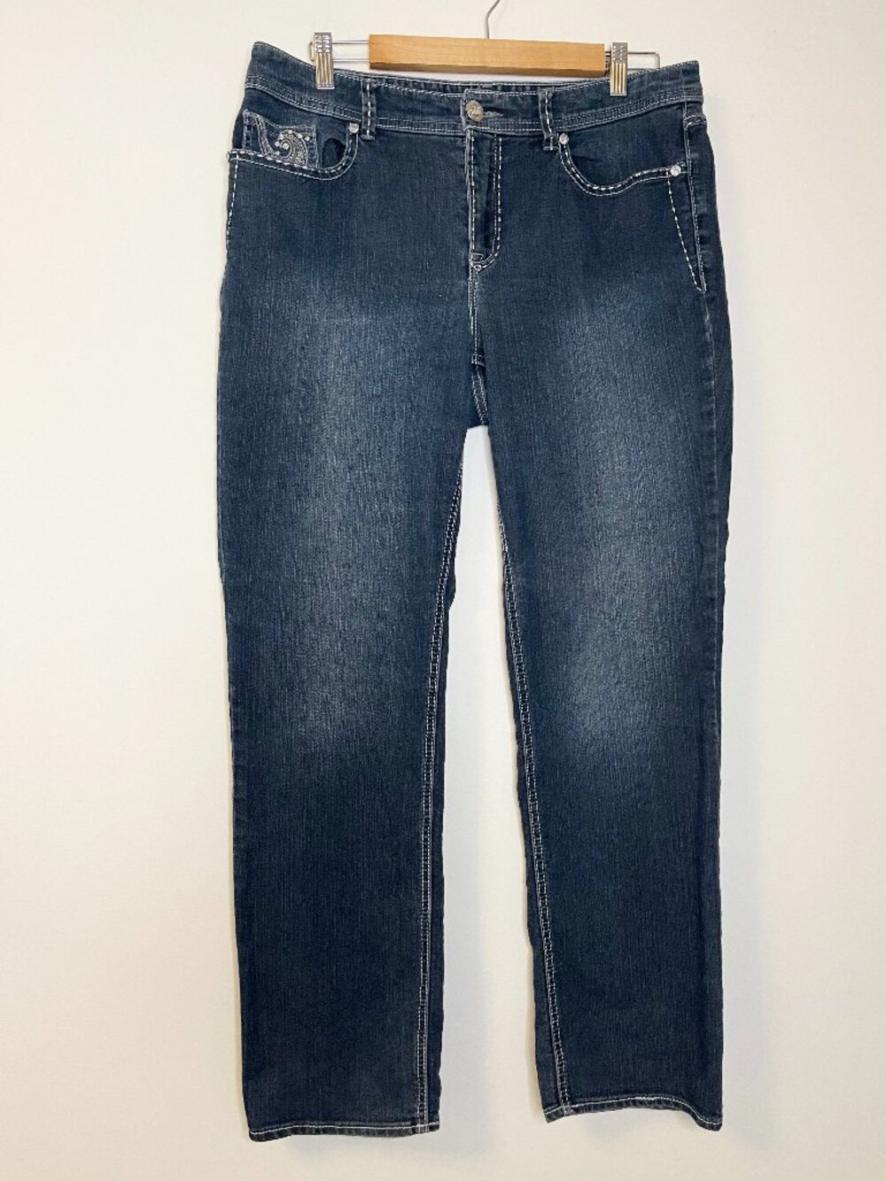 Christopher & Banks Size 12 Embellished Rhinestone Jeans Dark Wash Western Y2K
